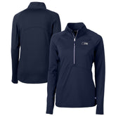 Cutter & Buck Women's Adapt Eco Knit Stretch Recycled Raglan Half-Zip Top - Seattle Seahawks Tops