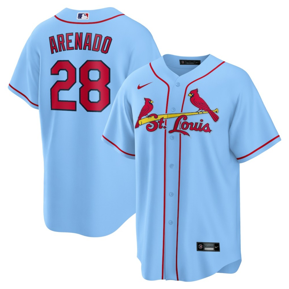 Light Blue Nolan Arenado St. Louis Cardinals Nike 2024 Alternate Replica Jersey