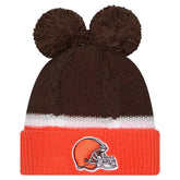 Women's Double Bubble Cuffed Knit Hat with Poms - Cleveland Browns Hats