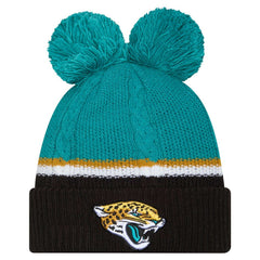 Women's Double Bubble Cuffed Knit Hat with Poms - Jacksonville Jaguars Hats