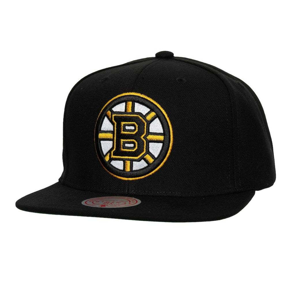 NHL Boston Bruins Mitchell & Ness Core Top Spot Snapback Hat