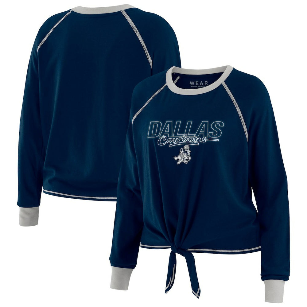 WEAR by Erin Andrews Women's Tie-Front Long Sleeve T-Shirt - Dallas Cowboys T-shirts