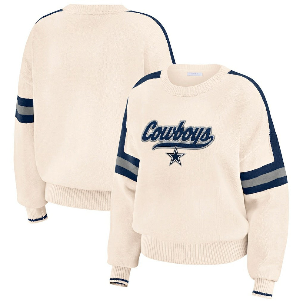WEAR by Erin Andrews Women's Stripe Pullover Sweater - Dallas Cowboys Pullover