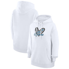 G-III 4Her by Carl Banks Women's Animal Print Heart Team Graphic Fleece Tri-Blend Pullover Hoodie - Detroit Lions Hoodies