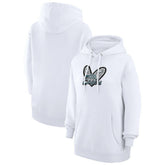 G-III 4Her by Carl Banks Women's Animal Print Heart Team Graphic Fleece Tri-Blend Pullover Hoodie - Philadelphia Eagles Hoodies