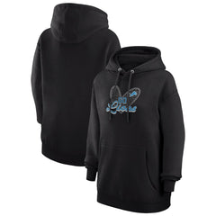 G-III 4Her by Carl Banks Women's Animal Print Heart Team Graphic Fleece Tri-Blend Pullover Hoodie - Detroit Lions Hoodies