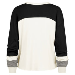 '47 Women's Double Header Curve Raglan Long Sleeve Crop Top - Carolina Panthers Tops