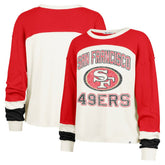 '47 Women's Double Header Curve Raglan Long Sleeve Crop Top - San Francisco 49ers Tops