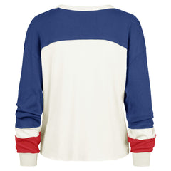 '47 Women's Double Header Curve Raglan Long Sleeve Crop Top - New York Giants Tops