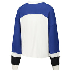 '47 Women's Double Header Curve Raglan Long Sleeve Crop Top - Indianapolis Colts Tops