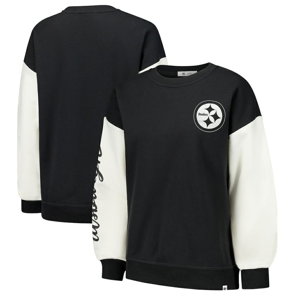 '47 Women's Double Header Rise Andie Pullover Sweatshirt - Pittsburgh Steelers Pullover