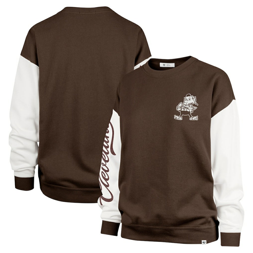 '47 Women's Double Header Rise Andie Pullover Sweatshirt - Cleveland Browns Pullover