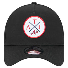 Black Atlanta Braves New Era 9FORTY A-Frame Adjustable Hat
