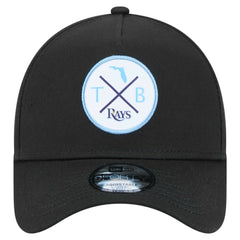 Black Tampa Bay Rays New Era 9FORTY A-Frame Adjustable Hat