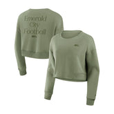 Women's Studio Tri-Blend Cropped Pullover Sweatshirt - Seattle Seahawks Pullover