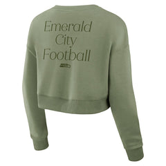 Women's Studio Tri-Blend Cropped Pullover Sweatshirt - Seattle Seahawks Pullover