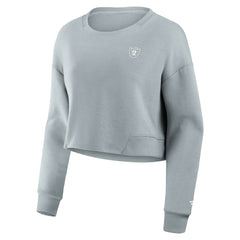Women's Studio Tri-Blend Cropped Pullover Sweatshirt - Las Vegas Raiders Pullover