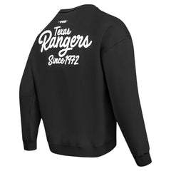 Black Texas Rangers Pro Standard Paint The City Dropped Shoulder Pullover Sweatshirt