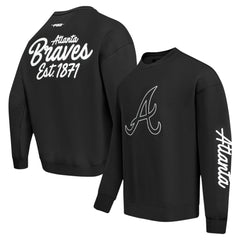 Black Atlanta Braves Pro Standard Paint The City Dropped Shoulder Pullover Sweatshirt