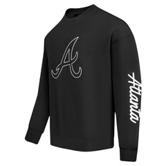 Black Atlanta Braves Pro Standard Paint The City Dropped Shoulder Pullover Sweatshirt