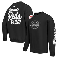 Black Cincinnati Reds Pro Standard Paint The City Dropped Shoulder Pullover Sweatshirt