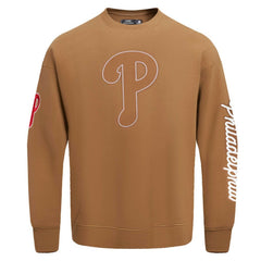 Brown Philadelphia Phillies Pro Standard Paint The City Dropped Shoulder Pullover Sweatshirt
