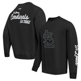 Black St. Louis Cardinals Pro Standard Paint The City Dropped Shoulder Pullover Sweatshirt