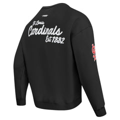 Black St. Louis Cardinals Pro Standard Paint The City Dropped Shoulder Pullover Sweatshirt