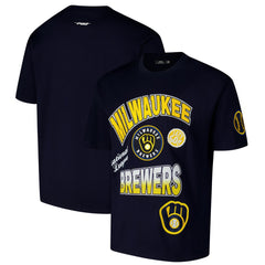 Navy Milwaukee Brewers Pro Standard Turn It Up Dropped Shoulder T-Shirt
