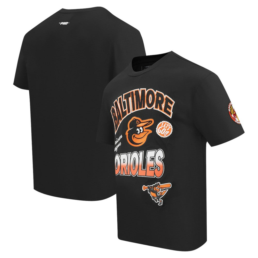 Black Baltimore Orioles Pro Standard Turn It Up Dropped Shoulder T-Shirt