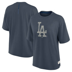 Blue Los Angeles Dodgers Fanatics Women's Oversized Elements Raw Edge Future Ground T-Shirt