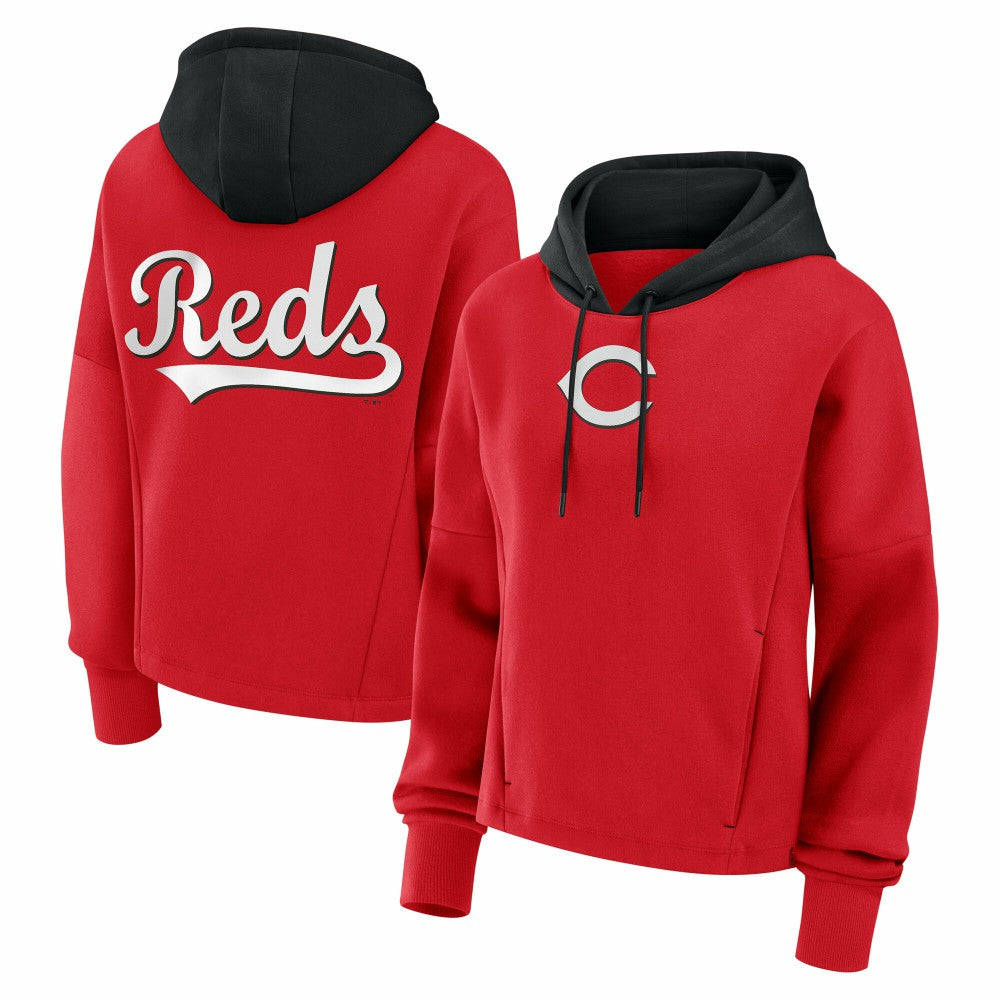 Red Cincinnati Reds Fanatics Women's Oversized Legacy Favorite Spectator Pullover Hoodie