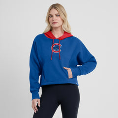 Royal Chicago Cubs Fanatics Women's Oversized Legacy Favorite Spectator Pullover Hoodie