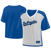 Royal/Graphite Los Angeles Dodgers Fanatics Oversized Race To Win V-Neck T-Shirt