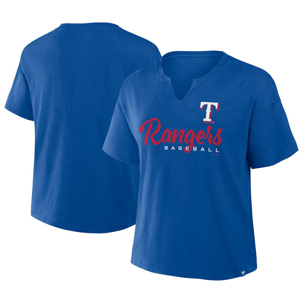Royal Texas Rangers Fanatics Women's Fan Fave Stadium Slub Boxy T-Shirt