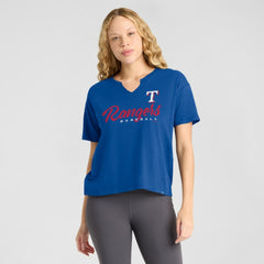 Royal Texas Rangers Fanatics Women's Fan Fave Stadium Slub Boxy T-Shirt