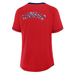 Red St. Louis Cardinals Fanatics Women's League Diva Star Raglan V-Neck T-Shirt