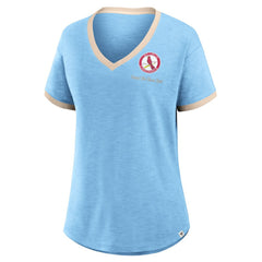 Light Blue St. Louis Cardinals Fanatics Women's Binge Worthy Stadium Slub V-Neck T-Shirt