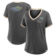 Black Tampa Bay Rays Fanatics Women's Binge Worthy Stadium Slub V-Neck T-Shirt
