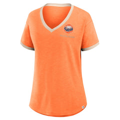 Orange Houston Astros Fanatics Women's Binge Worthy Stadium Slub V-Neck T-Shirt