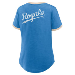 Royal Kansas City Royals Fanatics Women's Binge Worthy Stadium Slub V-Neck T-Shirt