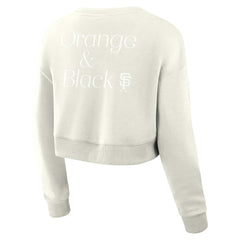 Cream San Francisco Giants Fanatics Women's Studio Cropped Pullover Sweatshirt