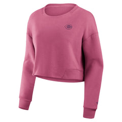 Pink Cincinnati Reds Fanatics Women's Studio Cropped Pullover Sweatshirt