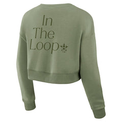 Olive Houston Astros Fanatics Women's Studio Cropped Pullover Sweatshirt