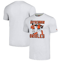 Gray Adley Rutschman Baltimore Orioles Homage Caricature Player Tri-Blend T-Shirt