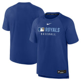 Royal Kansas City Royals Nike Authentic Collection Pregame Raglan Dri-FIT T-Shirt