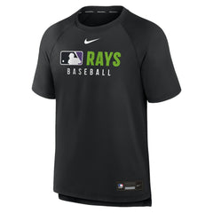 Black Tampa Bay Rays Nike Authentic Collection Pregame Raglan Dri-FIT T-Shirt