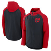 Navy/Red Washington Nationals Nike Authentic Collection Raglan Performance Full-Zip Jacket