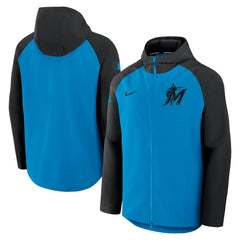 Blue/Black Miami Marlins Nike Authentic Collection Raglan Performance Full-Zip Jacket