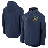 Navy Milwaukee Brewers Nike Authentic Collection Raglan Performance Full-Zip Jacket